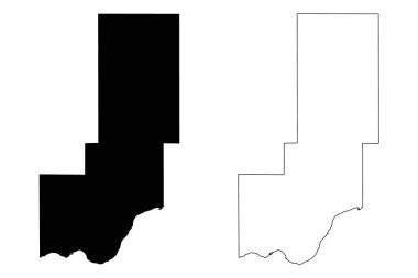 Minidoka İlçesi, Idaho (ABD, Amerika Birleşik Devletleri, ABD, ABD) harita vektör çizimi, karalama çizimi Minidoka haritası
