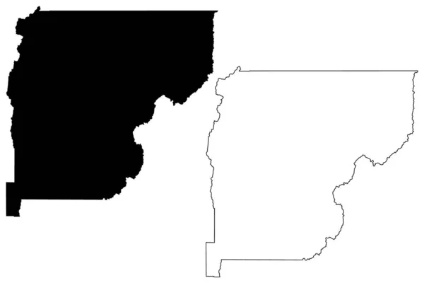Карта Округа Вэлли Айдахо Сша Сша Сша Сша Карта Векторной — стоковый вектор