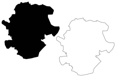 Coimbatore Şehri (Hindistan Cumhuriyeti, Tamil Nadu Eyaleti) harita vektör çizimi, çizim şehri Kovai veya Koyamuthur haritası