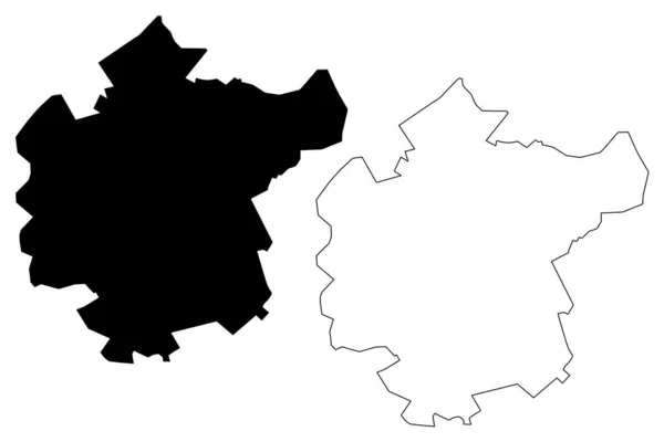 Aligarh City République Inde État Uttar Pradesh Illustration Vectorielle Carte — Image vectorielle