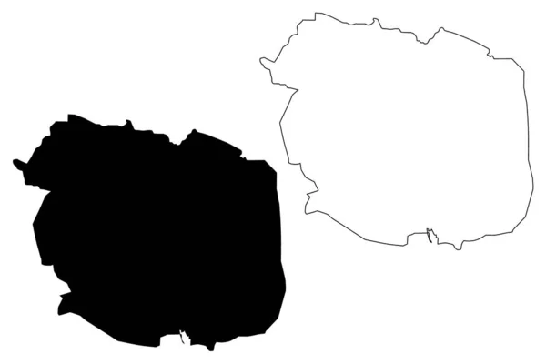 マイソール市 インド共和国 カルナタカ州 地図ベクトル図 スケッチブルスケッチマイスル市地図 — ストックベクタ