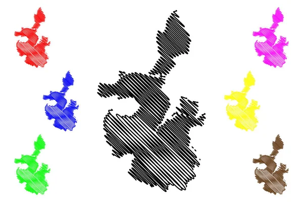 Kiel City República Federal Alemanha Schleswig Holstein Mapa Ilustração Vetorial — Vetor de Stock