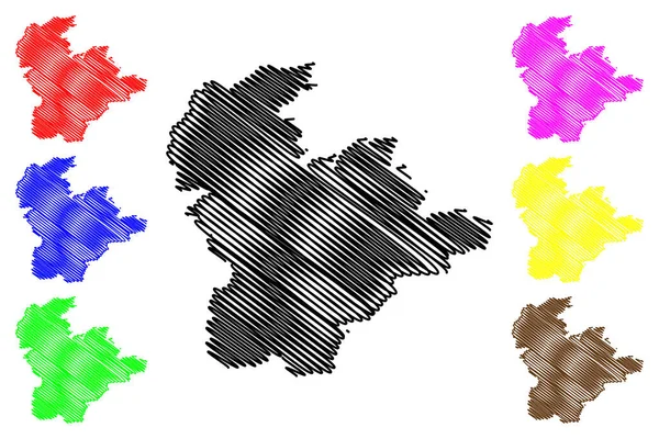 Klagenfurt City República Áustria Caríntia Mapa Ilustração Vetorial Esboço Rabiscos —  Vetores de Stock