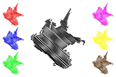 Larissa Şehri (Yunanistan Cumhuriyeti, Yunanistan, Hellas, Teselya) harita vektör çizimi, çizim şehri Larissa haritası