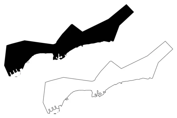 Ciudad Bandar Abbas República Islámica Irán Persia Provincia Hormozgan Mapa — Vector de stock