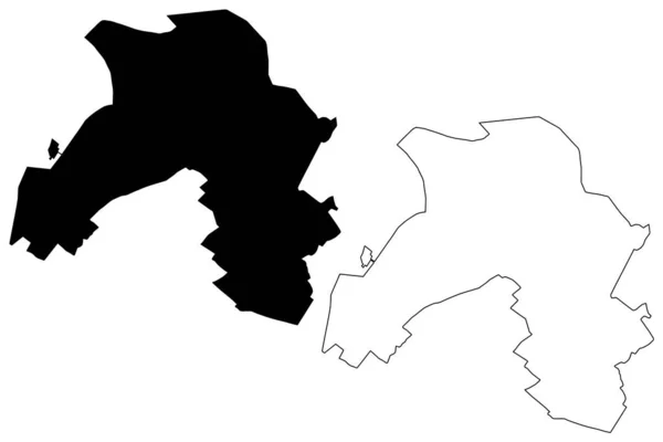 Ciudad Karaj República Islámica Irán Persia Provincia Alborz Mapa Vector — Vector de stock