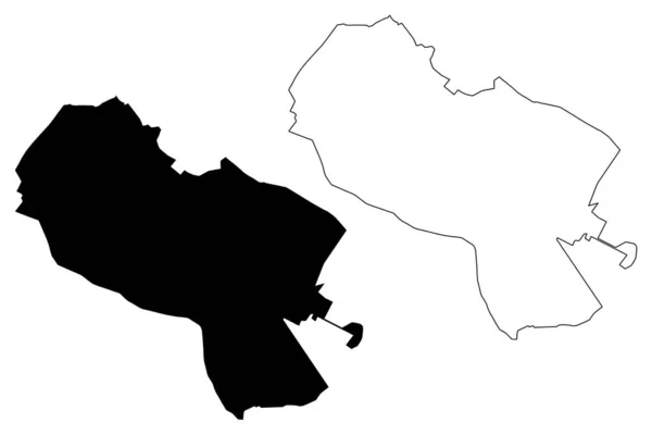 Mashhad City Islamiska Republiken Iran Persien Razavi Khorasan Provinsen Karta — Stock vektor