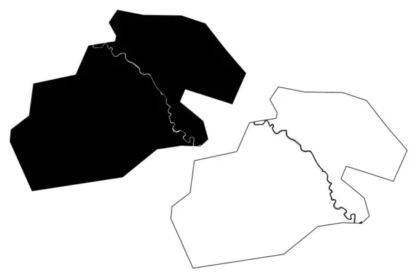 Kermanshah City Islamische Republik Iran Persien Provinz Kermanshah Kartenvektorillustration Kritzelskizze — Stockvektor