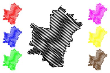 Luhansk Şehri (Ukrayna) harita vektör çizimi, çizim şehri Lugansk veya Voroshilovgrad haritası