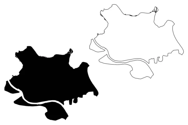Ciudad Adachi Estado Japón País Insular Prefectura Tokio Mapa Vector — Archivo Imágenes Vectoriales
