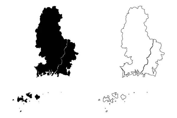 Himeji City État Japon Pays Insulaire Préfecture Hyogo Illustration Vectorielle — Image vectorielle