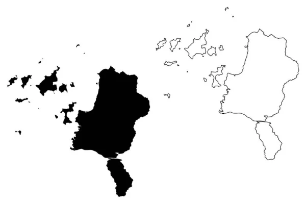 松山市 岛屿国 爱知县 地图矢量图解 素描画的松山市地图 — 图库矢量图片