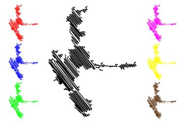 Şanlıurfa Şehri (Türkiye Cumhuriyeti) harita vektör çizimi, çizim şehri Urfa veya Edessa haritası