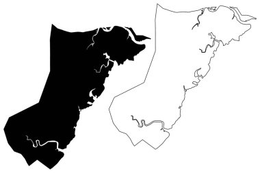 İskandar Puteri Şehri (Malezya, Johor State) harita vektör illüstrasyonu, çizim şehri İskandar Puteri haritası