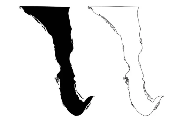 Calhoun County Illinois Usa Usa Usa Karta Vektor Illustration Klotskiss — Stock vektor