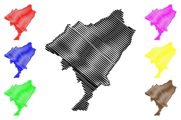 Tourcoing City Francja Republika Francuska Mapa Wektor Ilustracja Skecz Bazgroły — Wektor stockowy