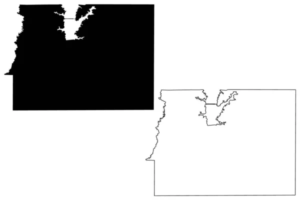 フランクリン郡 イリノイ州 アメリカ アメリカ アメリカ 地図ベクトル図 スクリブルスケッチフランクリン地図 — ストックベクタ
