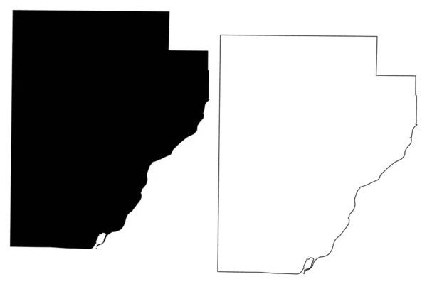 Fulton County Illinois Abd Eyaleti Abd Abd Harita Vektör Çizimi — Stok Vektör