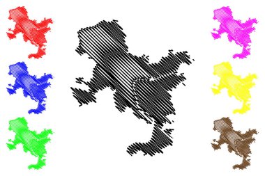 Usti nad Labem Şehri (Çek Cumhuriyeti, Çek Cumhuriyeti) harita vektör çizimi, çizim şehri Aussig haritası