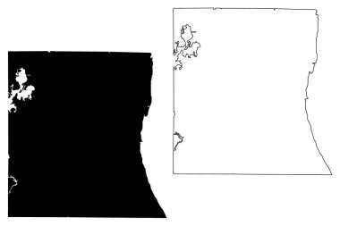 Lake County, Illinois (Amerika Birleşik Devletleri, ABD, ABD) harita vektör çizimi, çizim gölü haritası