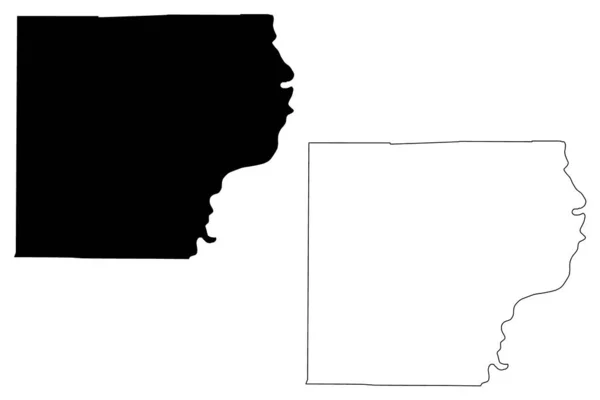 劳伦斯县 伊利诺伊州 地图矢量图解 速写草图劳伦斯地图 — 图库矢量图片