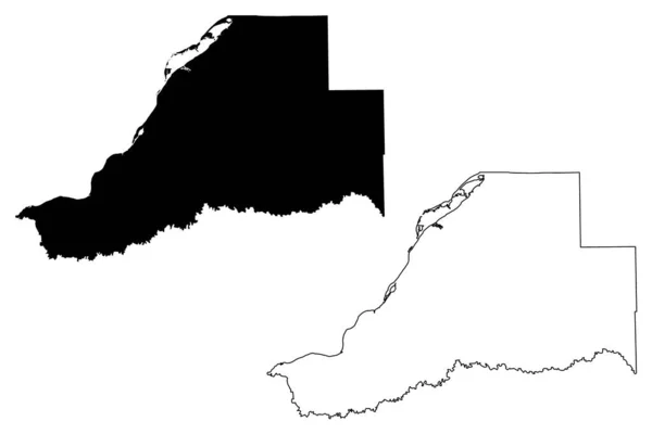 メイソン郡 イリノイ州 アメリカ アメリカ アメリカ 地図ベクトル図 スクリブルスケッチメイソン地図 — ストックベクタ