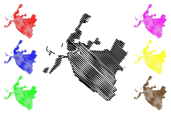 Volzhsky Miasto Federacja Rosyjska Rosja Obwód Wołgogradzki Mapa Wektor Ilustracja — Wektor stockowy