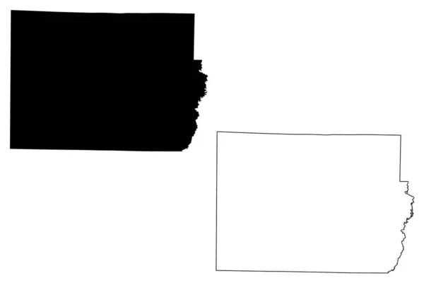 Иллюстрация Векторной Карты Округа Перри Штат Иллинойс Округ Сша Соединенные — стоковый вектор