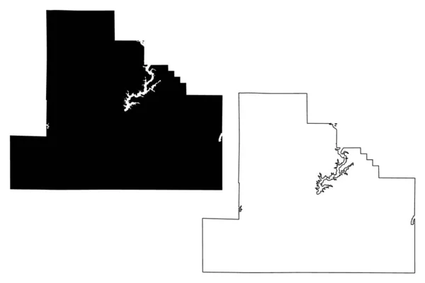 Condado Shelby Illinois County United States America Usa Mapa Vector — Vector de stock