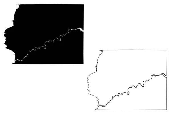 Карта Округа Уайтсайд Штат Иллинойс Сша Сша Сша Сша Векторная — стоковый вектор