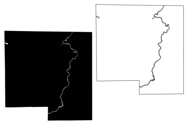 Condado Winnebago Illinois County United States America Usa Mapa Vector — Vector de stock