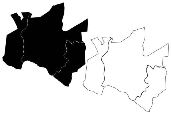 Kathmanu City Federal Democratic Republic Nepal Bagmati Pradesh Map Vector — 스톡 벡터