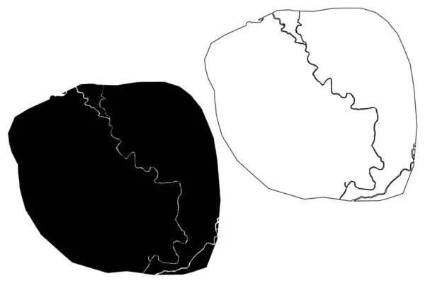 マルダン市 パキスタンのイスラム共和国 クメール パクトゥンクワ州 地図ベクトル図 スケッチブル スケッチマルダン市地図 — ストックベクタ