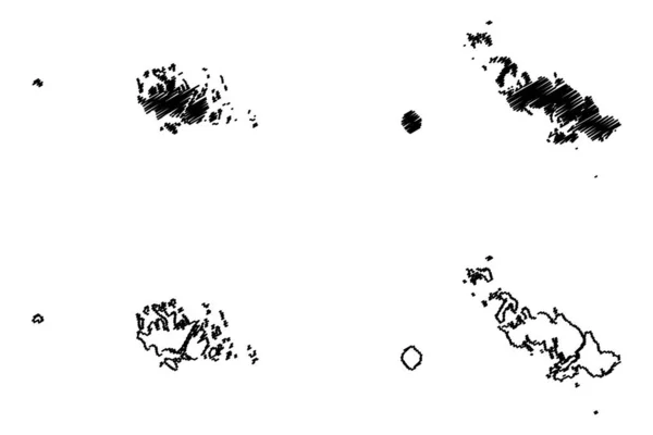 中部省 所罗门群岛 所罗门群岛 岛屿省 地图矢量图解 速写草图Nggela Russell和Savo岛地图 — 图库矢量图片