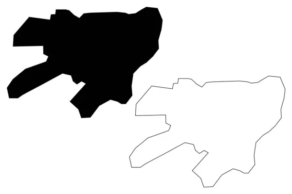 Rahim Yar Khan City República Islámica Pakistán Provincia Punjab Mapa — Vector de stock