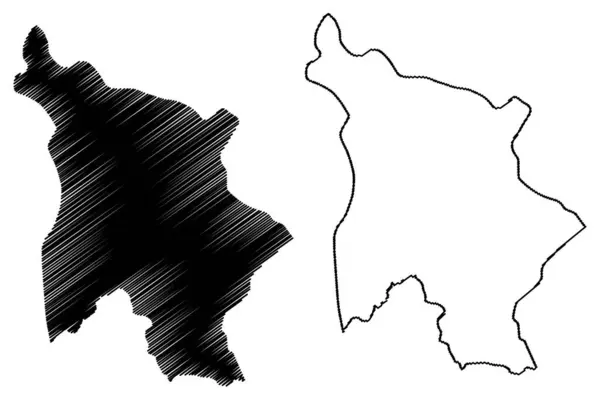 Муниципалитет Андриевица Черногория Муниципалитеты Черногории Map Vector Illustration Scribble Sketch — стоковый вектор