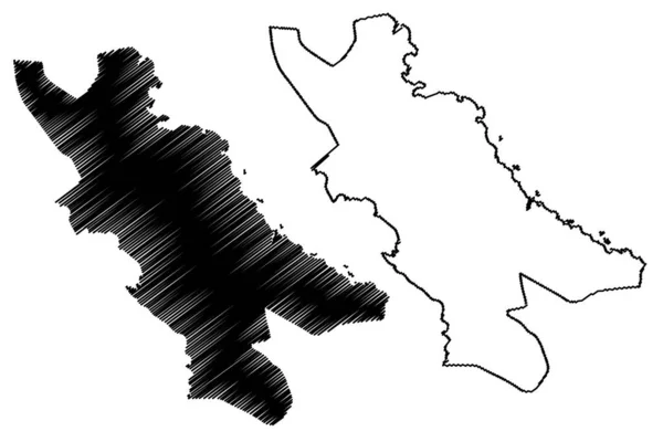Бар Муниципалитет Монтенегро Муниципалитеты Монтенегро Векторная Иллюстрация Карты Набросок Карты — стоковый вектор