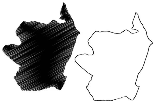 Danilovgrad Municipalité Monténégro Municipalités Monténégro Illustration Vectorielle Carte Croquis Croquis — Image vectorielle