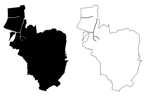 Paranaque City Republic Philippines Metro Manila National Capital Region Map — 스톡 벡터