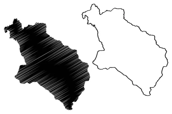 Карта Муниципалитет Плевля Черногория Черногория Map Vector Illustration Scribble Sketch — стоковый вектор