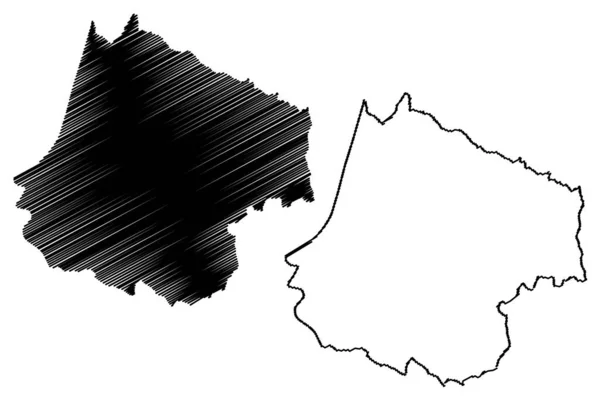 Obec Rozaje Černá Hora Obce Černá Hora Mapa Vektorová Ilustrace — Stockový vektor