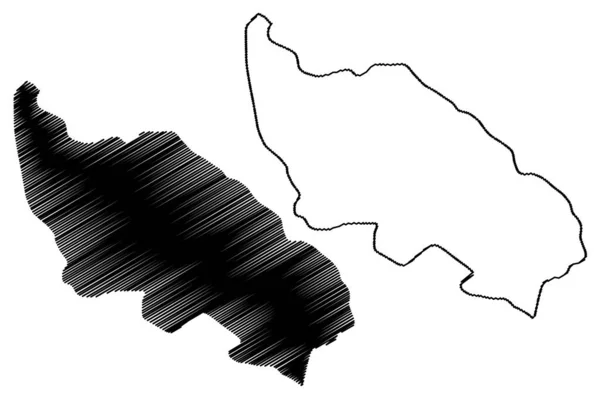ザブルジャック自治体 モンテネグロ モンテネグロの自治体 地図ベクトル図 スケッチブック ザブルジャック地図 — ストックベクタ