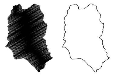 Dhaka Şehri (Bangladeş Halk Cumhuriyeti) harita vektör illüstrasyonu, çizim şehri Dacca haritası