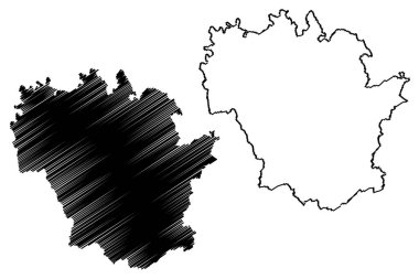 Redange kantonu (Lüksemburg Büyük Dükalığı, İdari bölümler) harita vektör çizimi, karalama çizimi Redange haritası