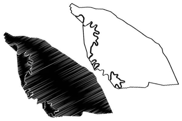 Kunduz City República Islâmica Afeganistão Mapa Ilustração Vetorial Esboço Rabiscos — Vetor de Stock