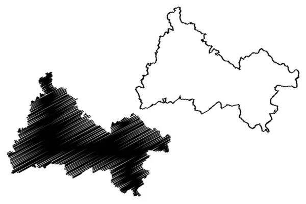 Diekirch Kantonu Lüksemburg Büyük Dükalığı Dari Bölümler Harita Vektör Çizimi — Stok Vektör