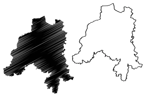 Clervaux Canton Lucemburské Velkovévodství Správní Divize Mapa Vektorová Ilustrace Náčrtek — Stockový vektor