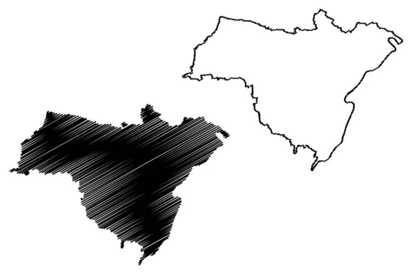 Grevenmacher Kanton Wielkie Księstwo Luksemburga Podział Administracyjny Mapa Wektor Ilustracja — Wektor stockowy