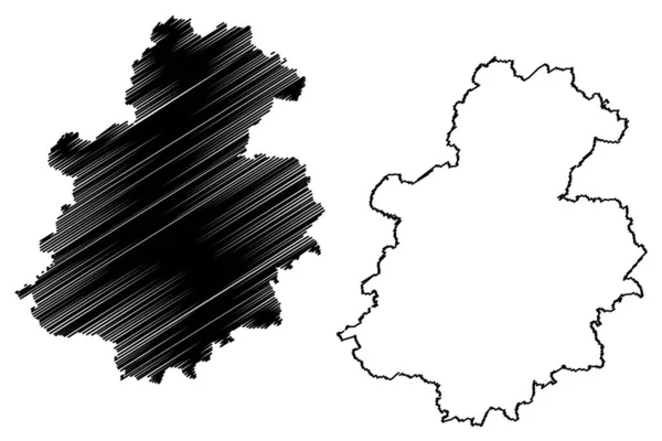 Luxembourg District Lucemburské Velkovévodství Mapa Vektorová Ilustrace Čmáranice — Stockový vektor