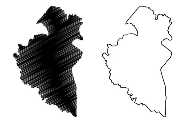 Remich Kanton Groothertogdom Luxemburg Administratieve Afdelingen Kaart Vector Illustratie Krabbel — Stockvector